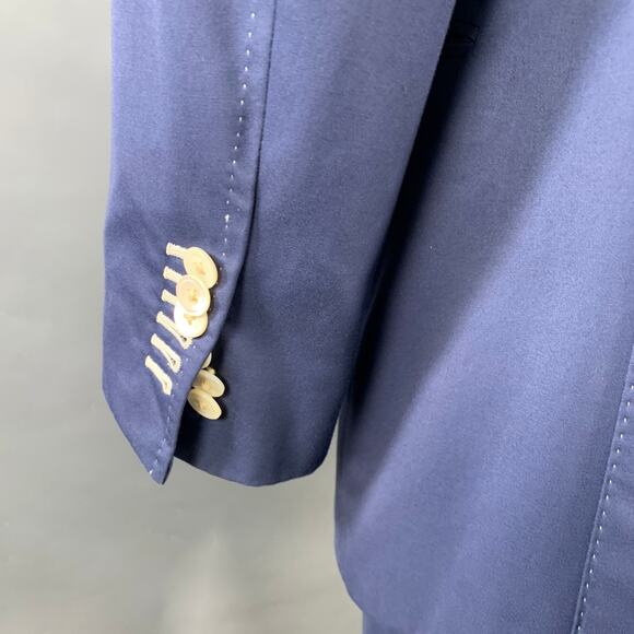 ASTOR & BLACK Size 44 Blue Contrast Stitch Single Breasted Notch Lapel Suit - Picture 6 of 16